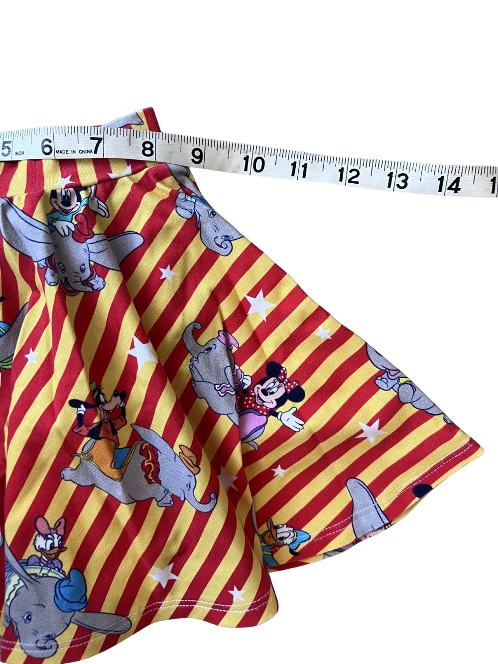 Wild Rich kids Girls Yellow and Red Striped Dumbo Print Skirt and Top Set - Picture 3 of 7